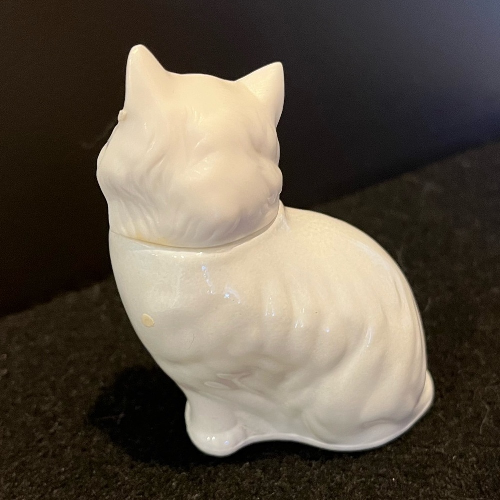 Avon White Cat Decanter Bottle Long Hair Fluffy White Cat Figurine - Picture 4 of 13